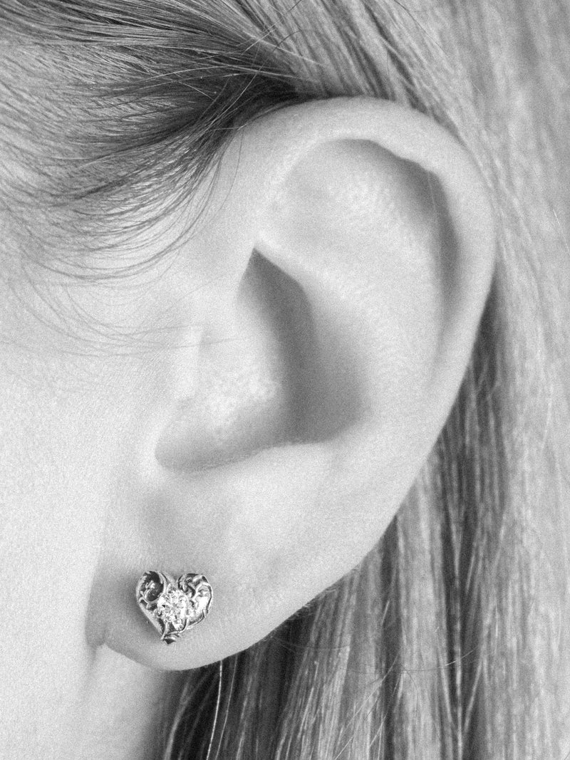 Sacre Coeur Stud Earring, Diamond