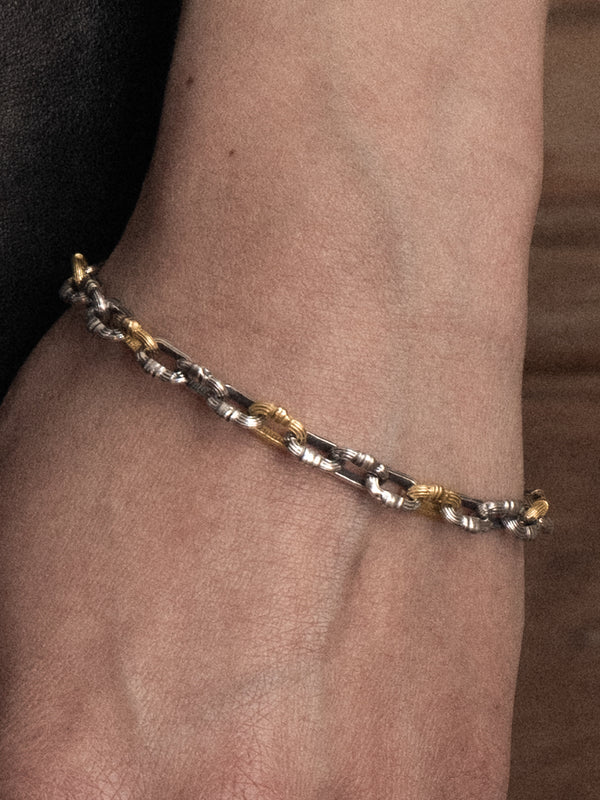 5mm Column-Link Bracelet, two-tone