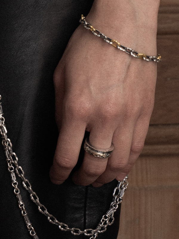 5mm Column-Link Bracelet, two-tone