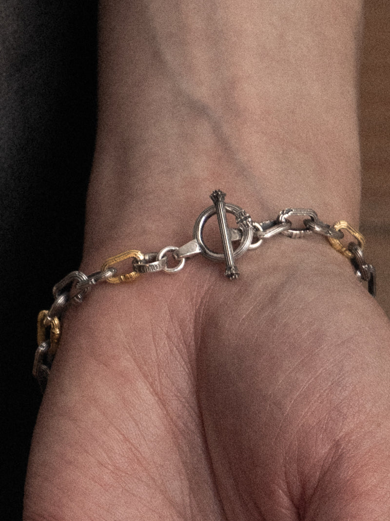 5mm Column-Link Bracelet, two-tone