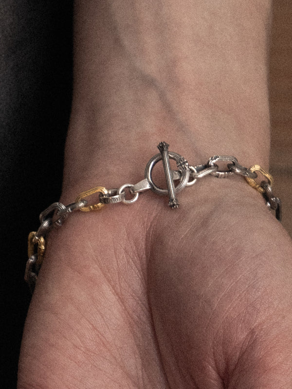 5mm Column-Link Bracelet, two-tone