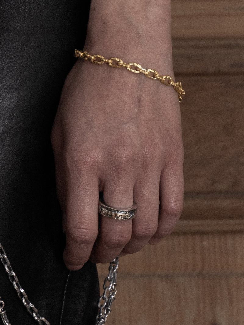 5mm Column-Link Bracelet, 18K gold