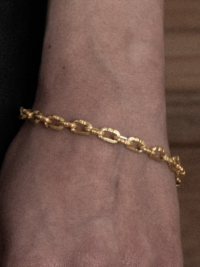 5mm Column-Link Bracelet, 18K gold