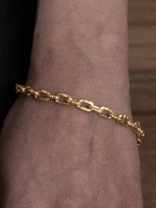 5mm Column-Link Bracelet, 18K gold