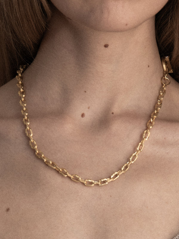 5mm Column-Link Necklace, 18K gold