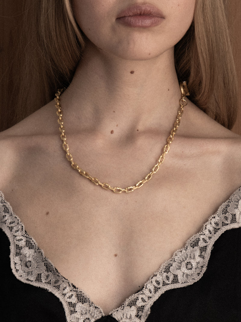 5mm Column-Link Necklace, 18K gold