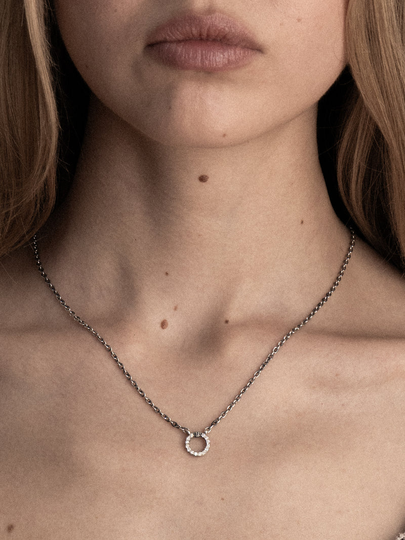 Corinthian Circle Necklace, natural diamonds