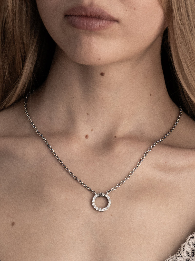 Corinthian Circle Necklace, natural diamonds
