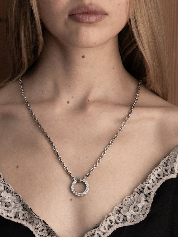 Corinthian Circle Necklace, natural diamonds
