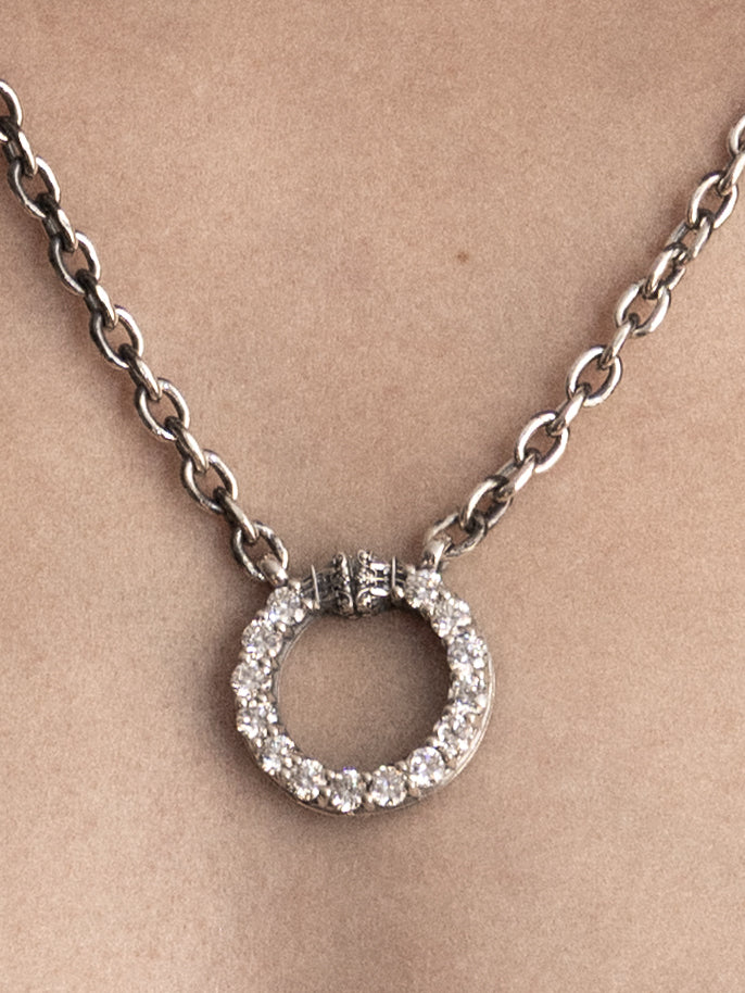 Corinthian Circle Necklace, natural diamonds