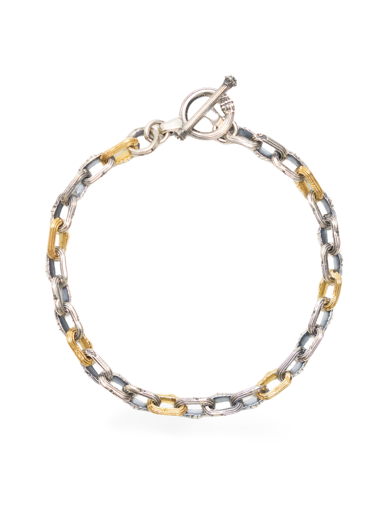 5mm Column-Link Bracelet, two-tone