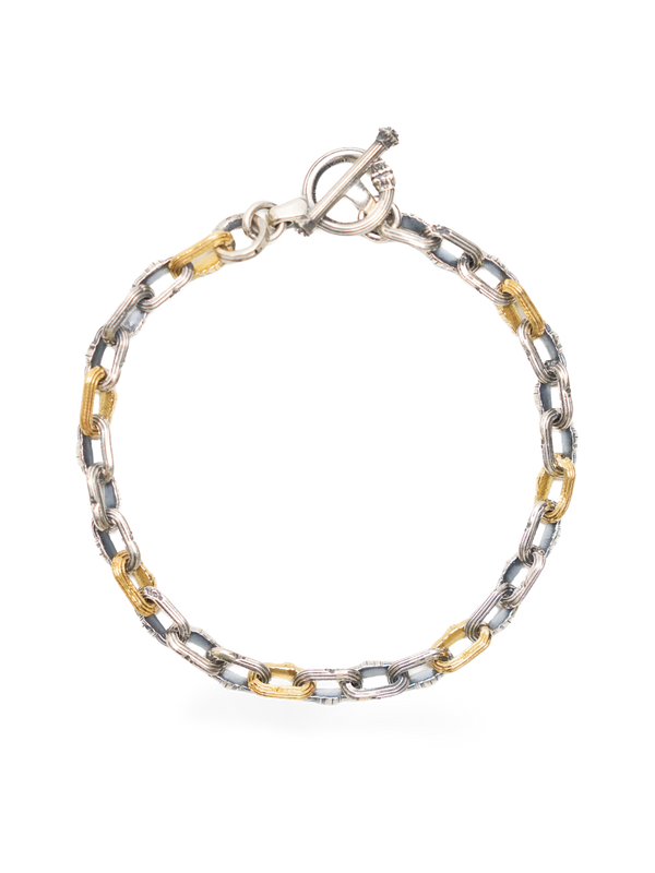 5mm Column-Link Bracelet, two-tone
