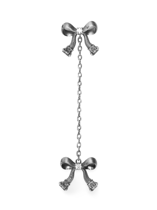 Corinthian Bow Drop Earring, Natural Diamonds