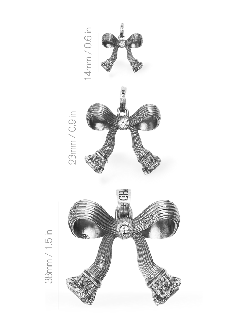 Corinthian Bow Pendant, Natural Diamond