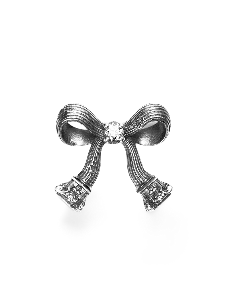 Corinthian Bow Stud Earring, Natural Diamond