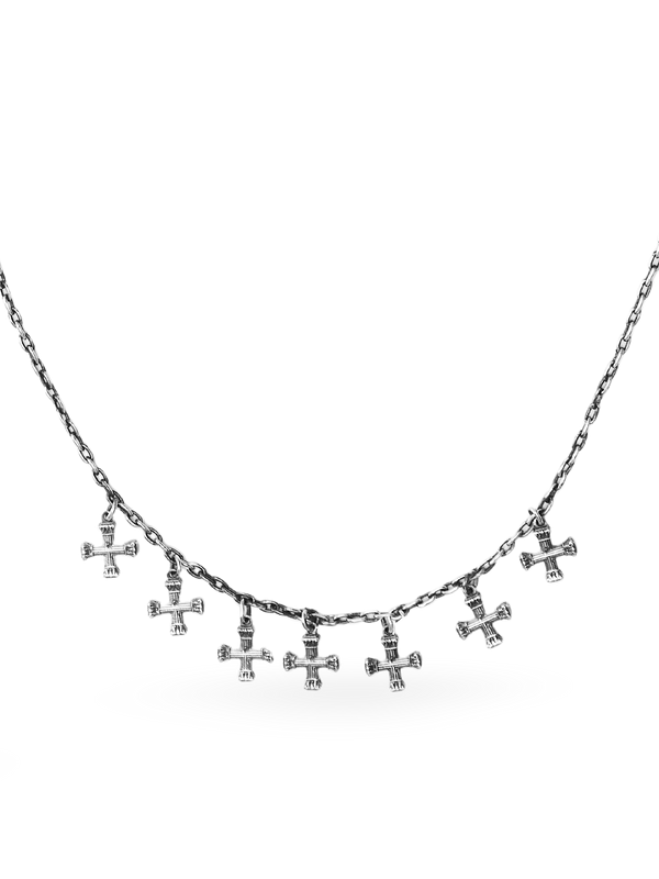 Tiny Crucifix Necklace, 7 Motifs