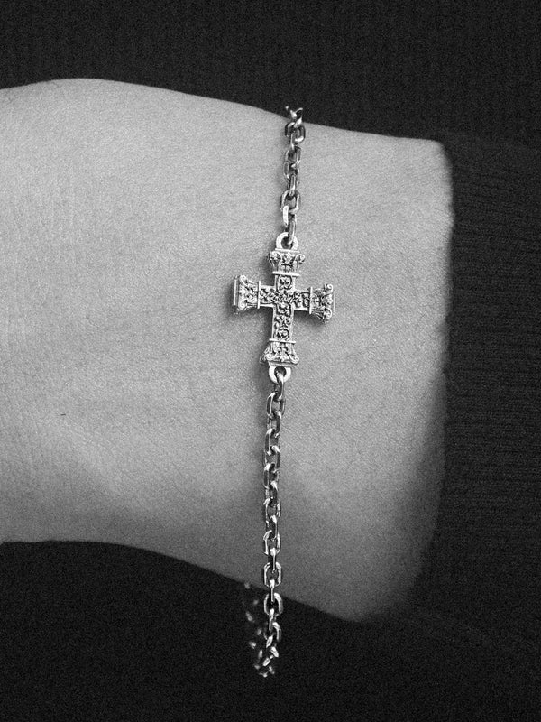 Floral Cross Icon Bracelet