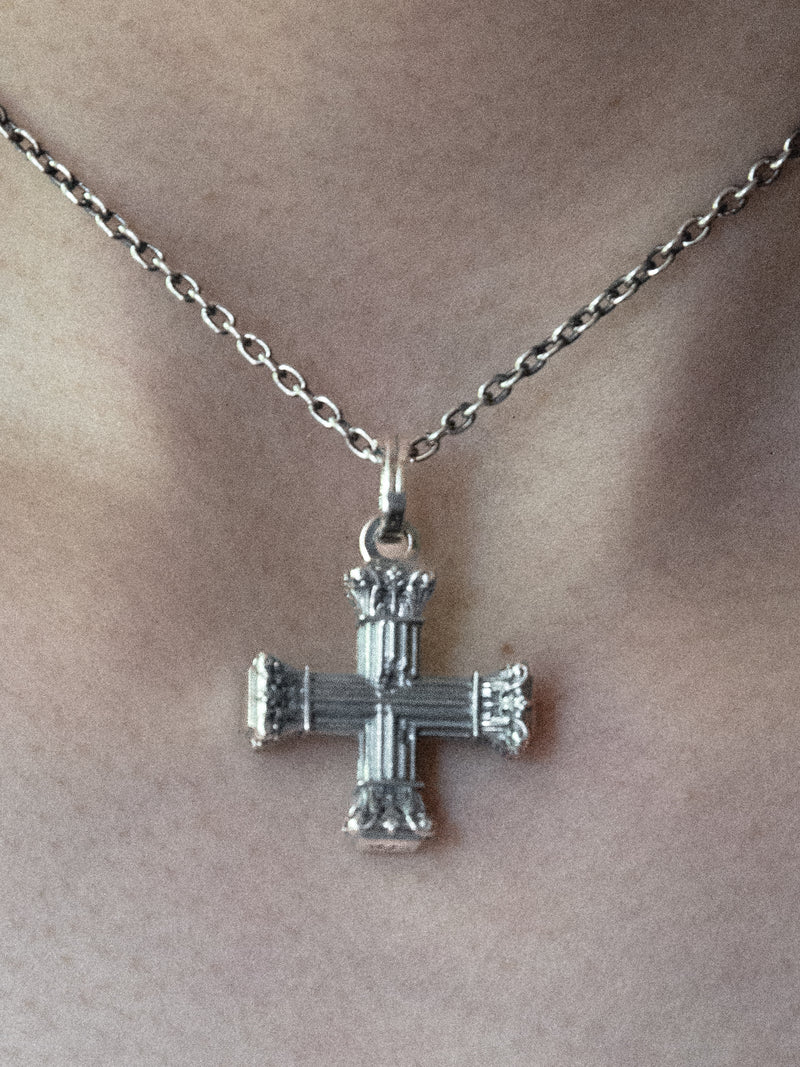 Square Corinthian Crucifix Pendant