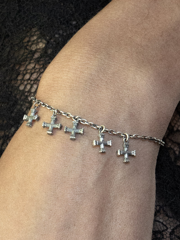 Tiny Crucifix Bracelet, 5 Motifs