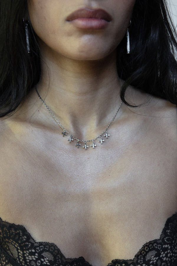 Tiny Crucifix Necklace, 7 Motifs