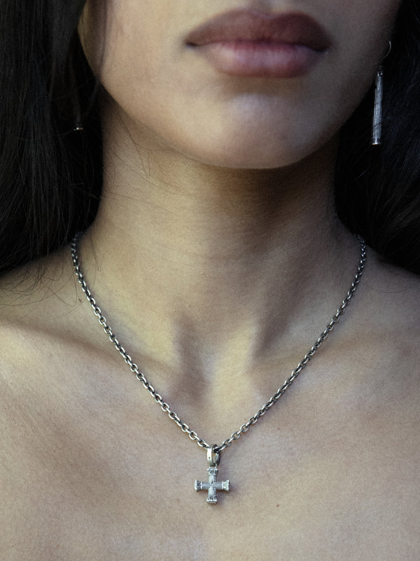 Square Corinthian Crucifix Pendant
