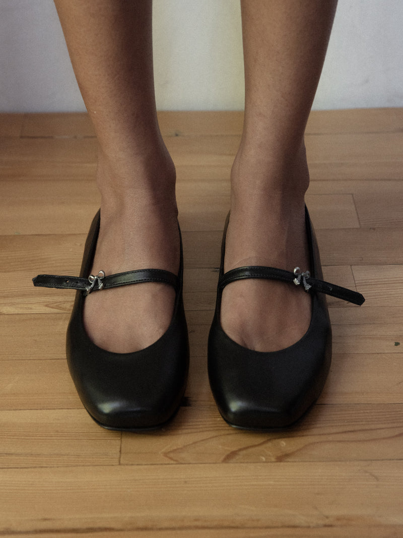 Bow-Buckle Ballet Flat