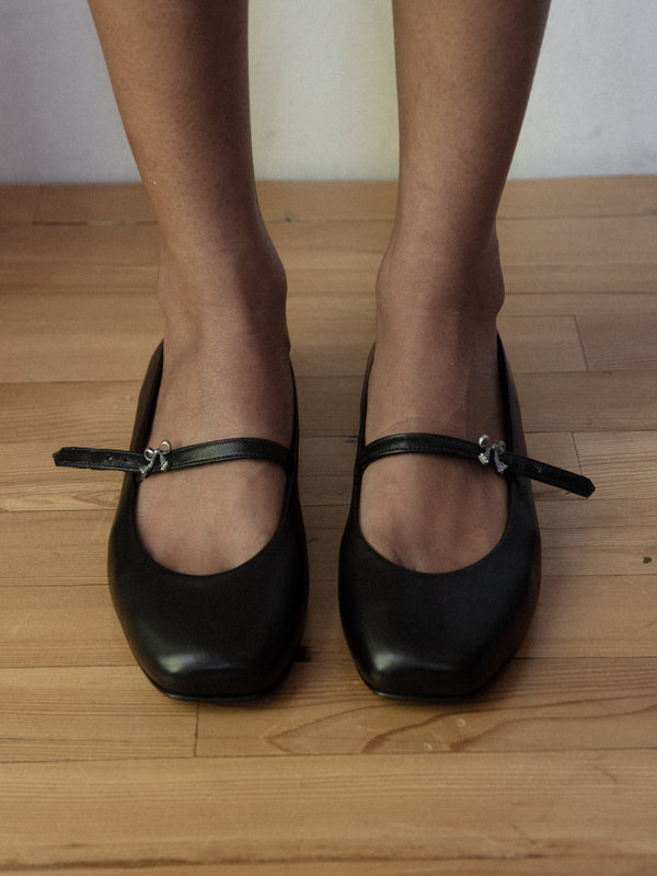 Bow-Buckle Ballet Flat