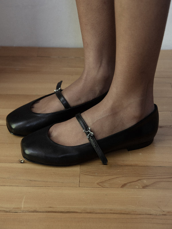 Bow-Buckle Ballet Flat
