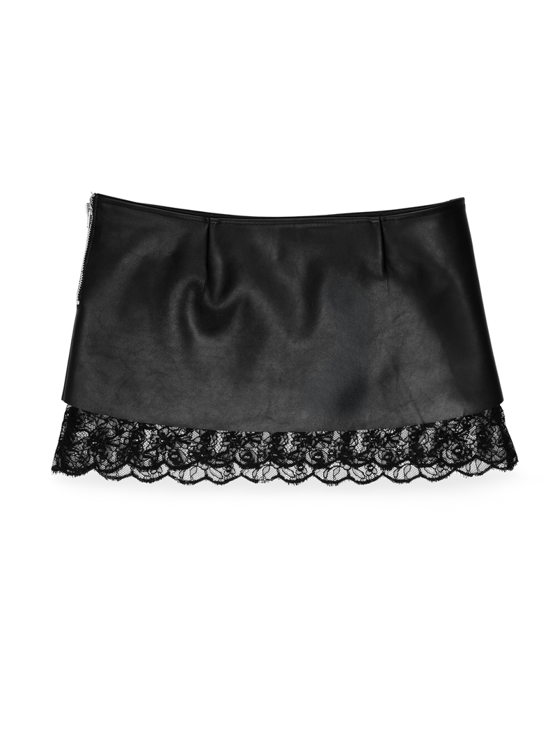 Reliquary Leather and Lace Skirt