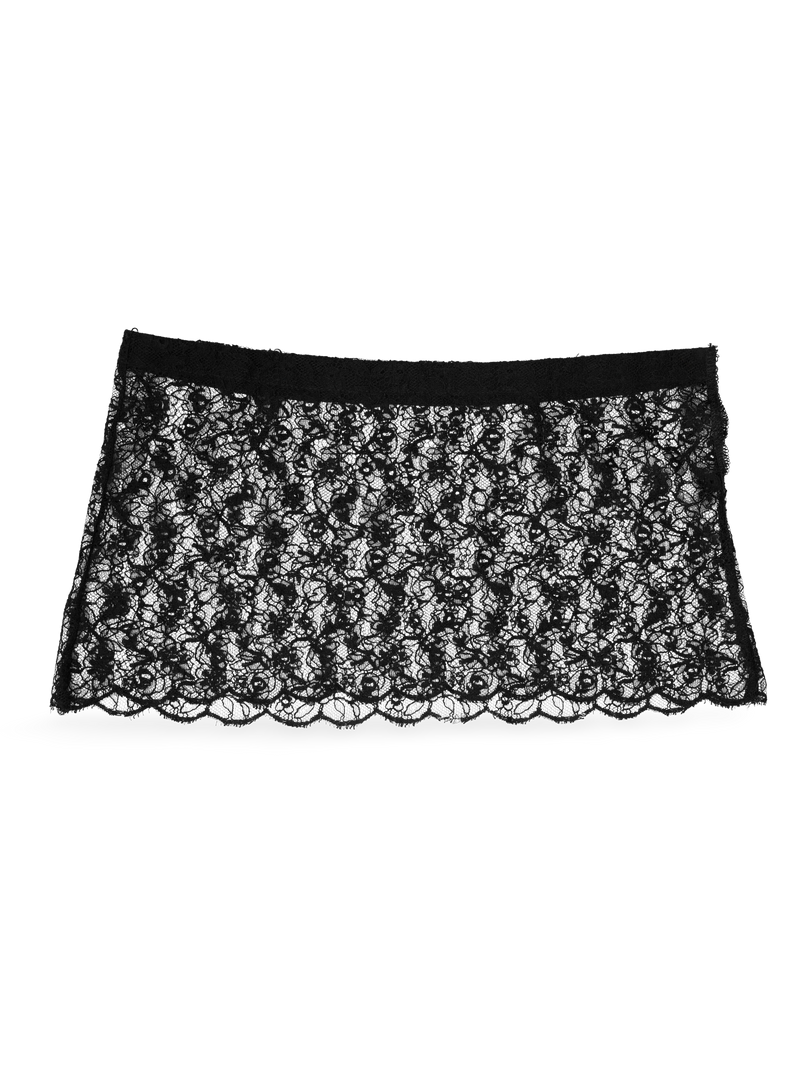 Reliquary Leather and Lace Skirt