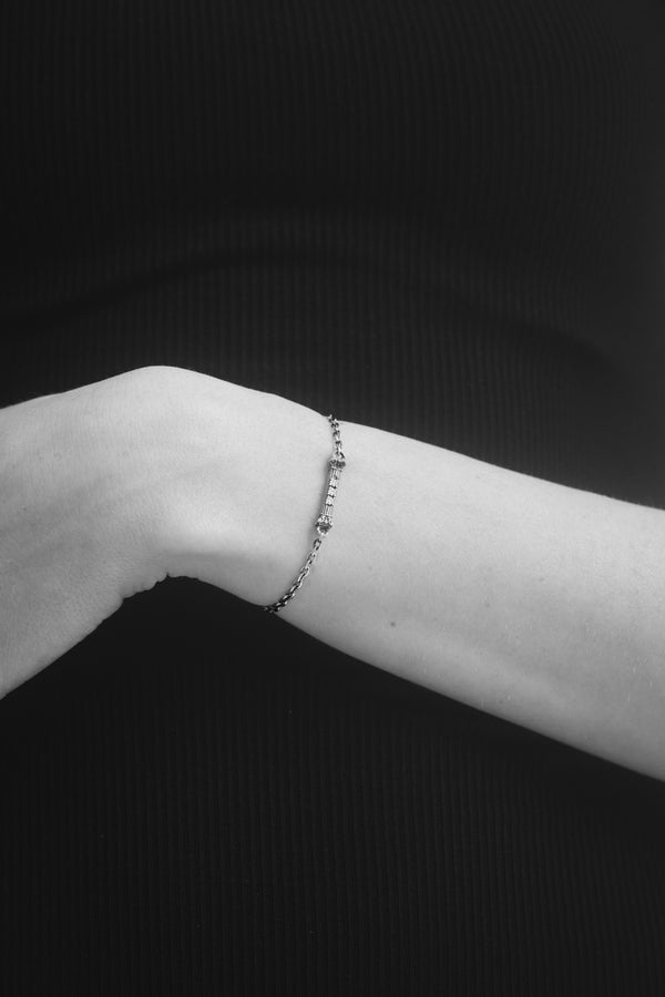 Solo Column Icon Bracelet, Natural Diamonds