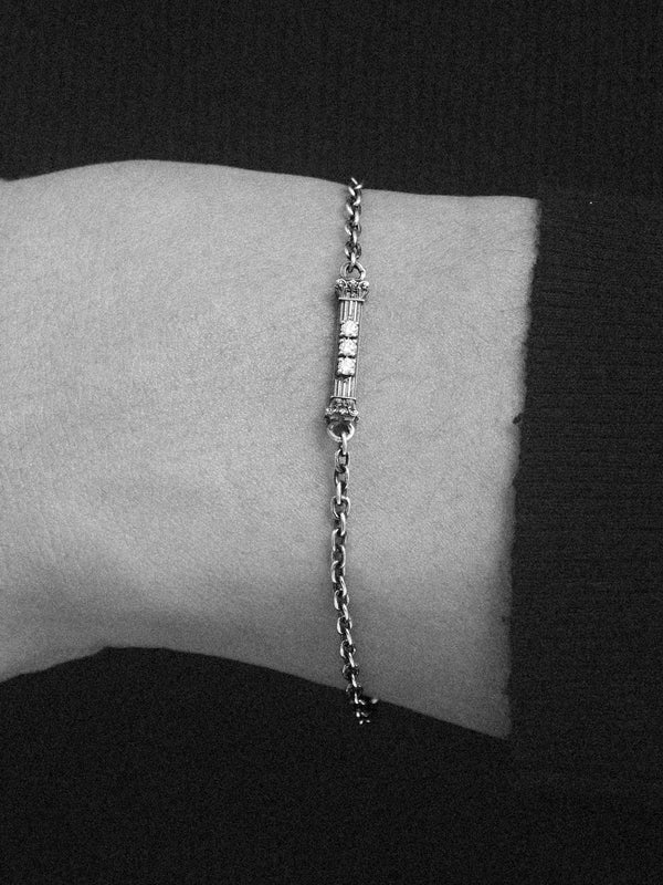 Solo Column Icon Bracelet, Natural Diamonds