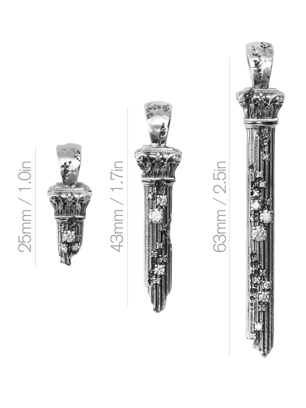 Solo Column Pendant, Natural Diamonds