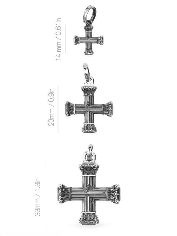 Square Corinthian Crucifix Pendant