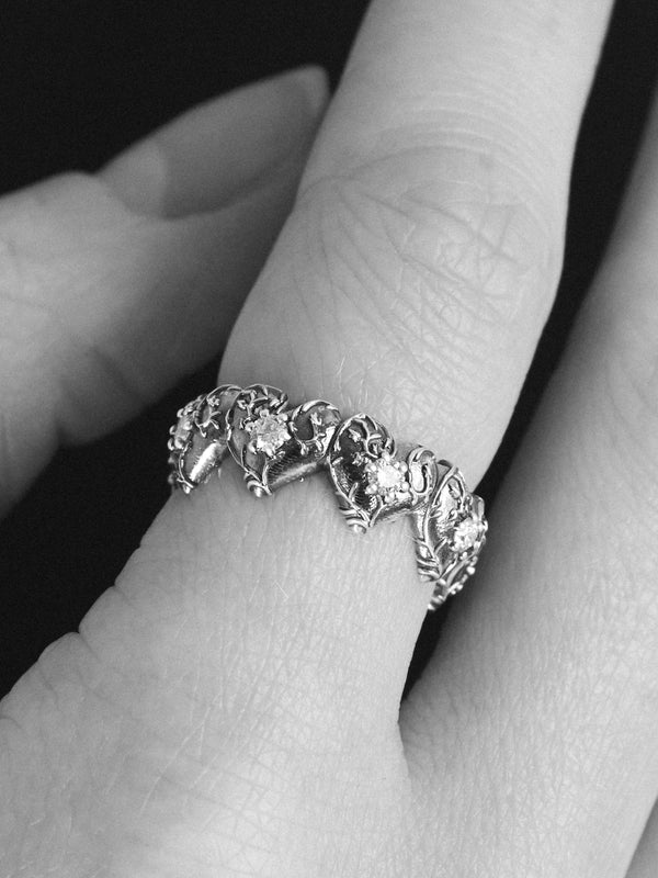 Sacré Coeur Wrap Ring, Natural Diamonds