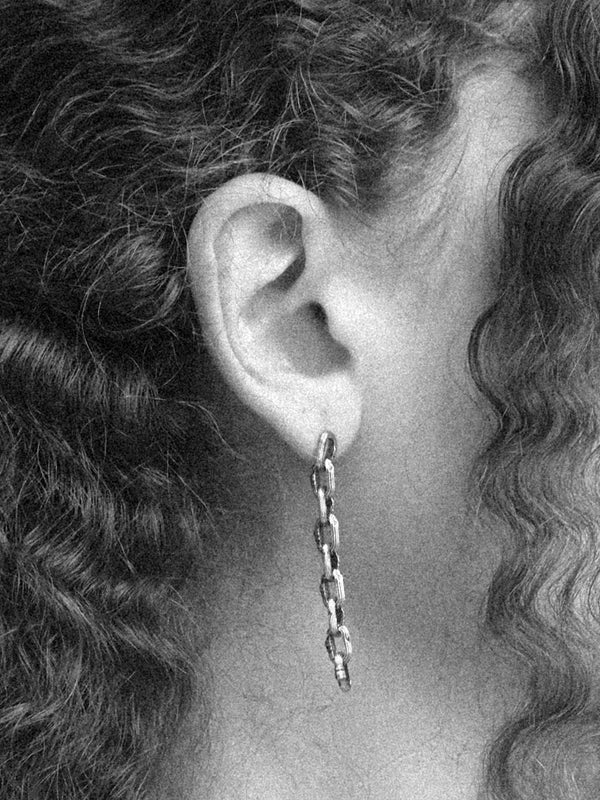 5mm Column-Link Chain Earring