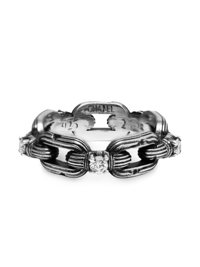 Column-Link Ring, Natural Diamonds