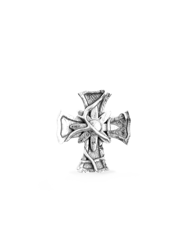 Floral Cross Stud Earring