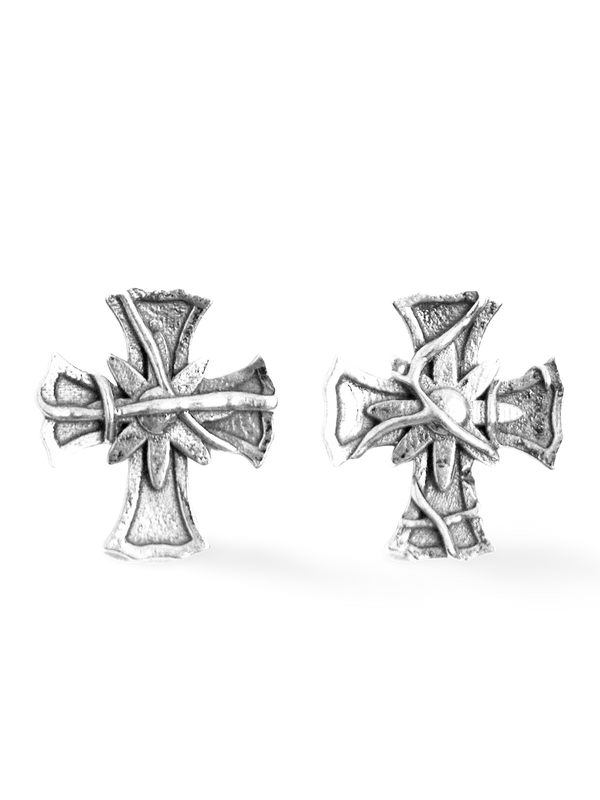 Floral Cross Stud Earring