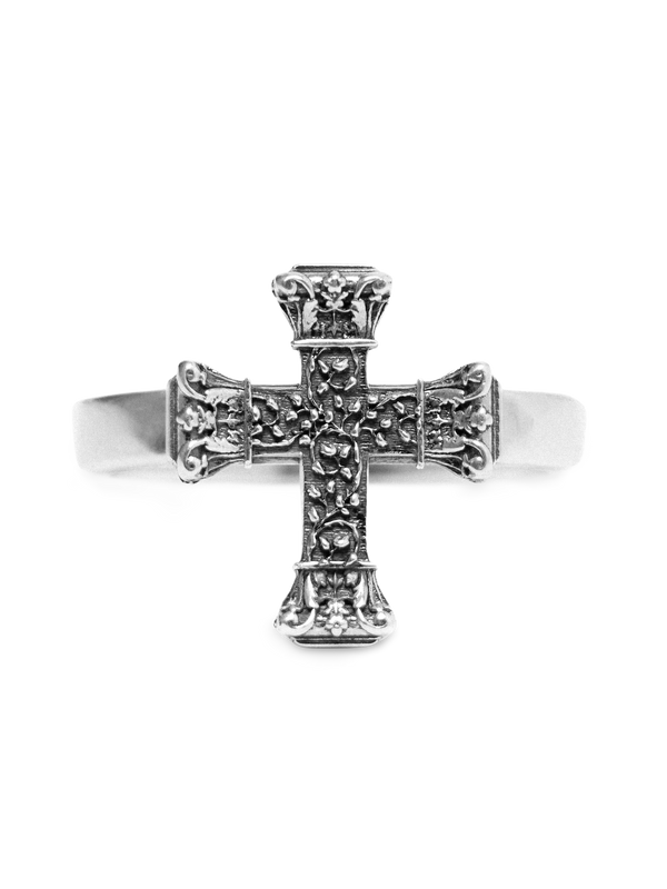 Floral Cross Icon Ring