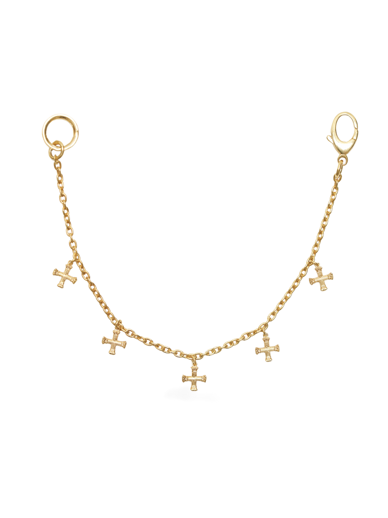 Tiny Crucifix Bracelet, 5 Motifs, 18K gold