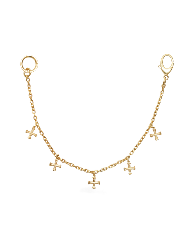 Tiny Crucifix Bracelet, 5 Motifs, 18K gold
