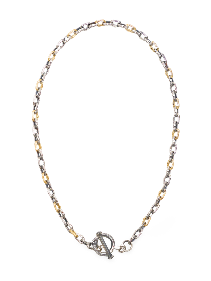5mm Column-Link Necklace, two-tone