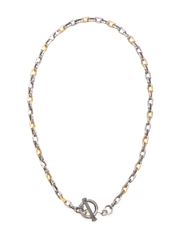 5mm Column-Link Necklace, two-tone