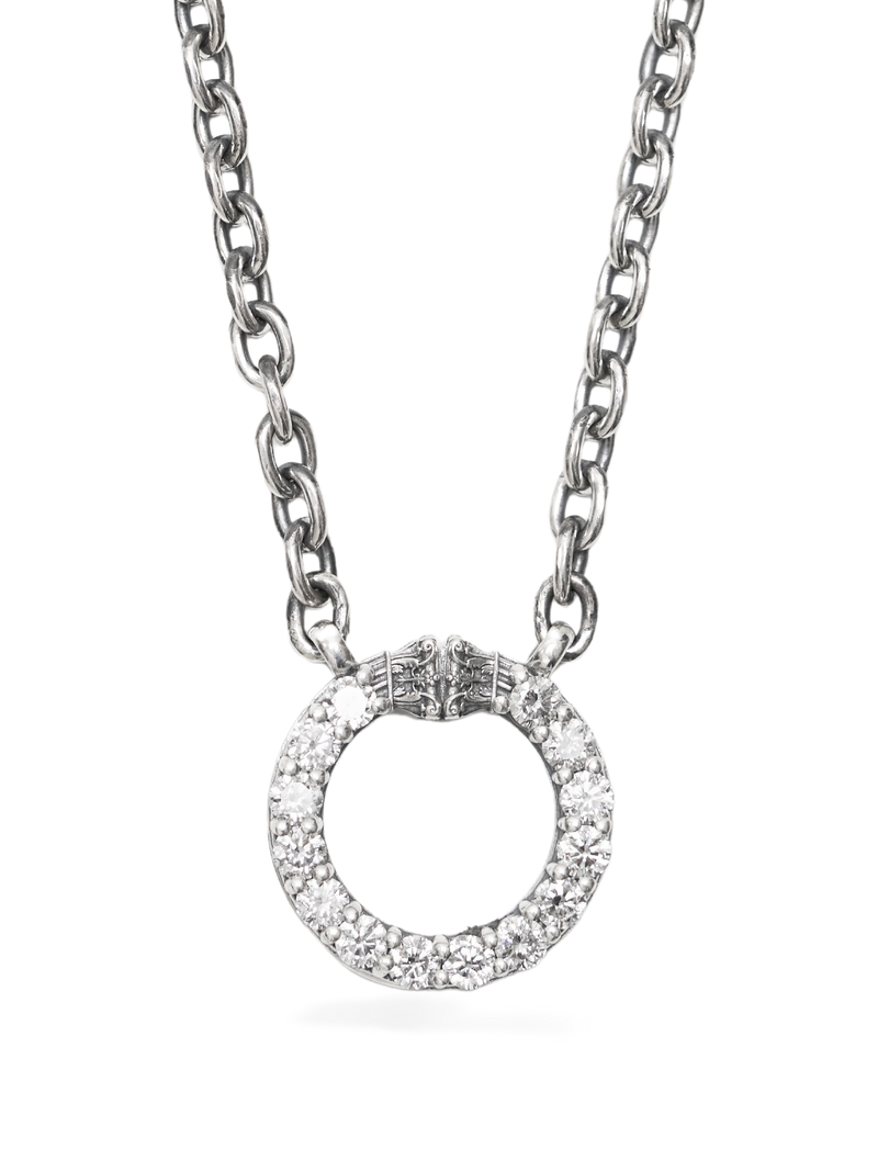 Corinthian Circle Necklace, natural diamonds