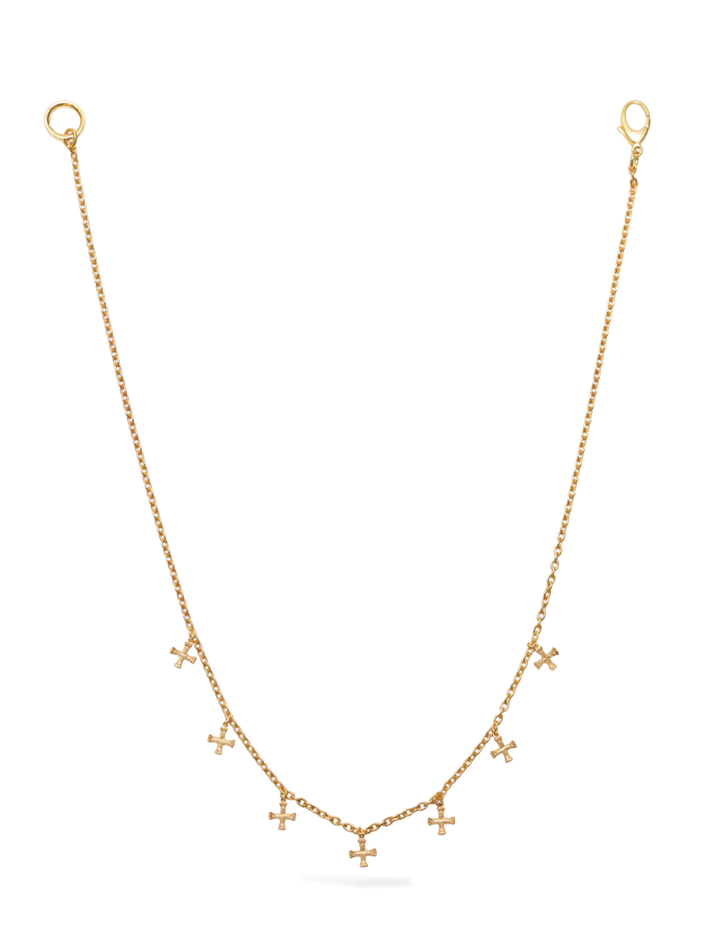 Tiny Crucifix Necklace, 7 Motifs, 18K gold