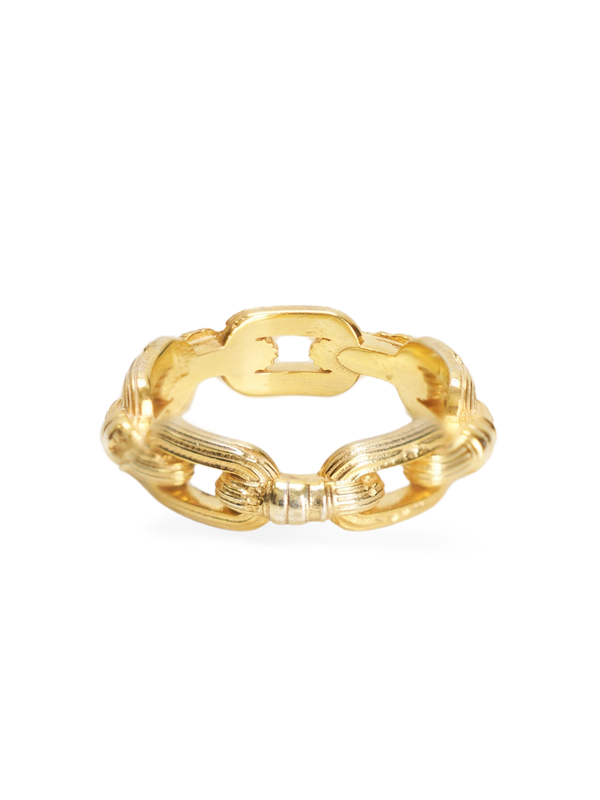 Column-Link Ring, 18K gold